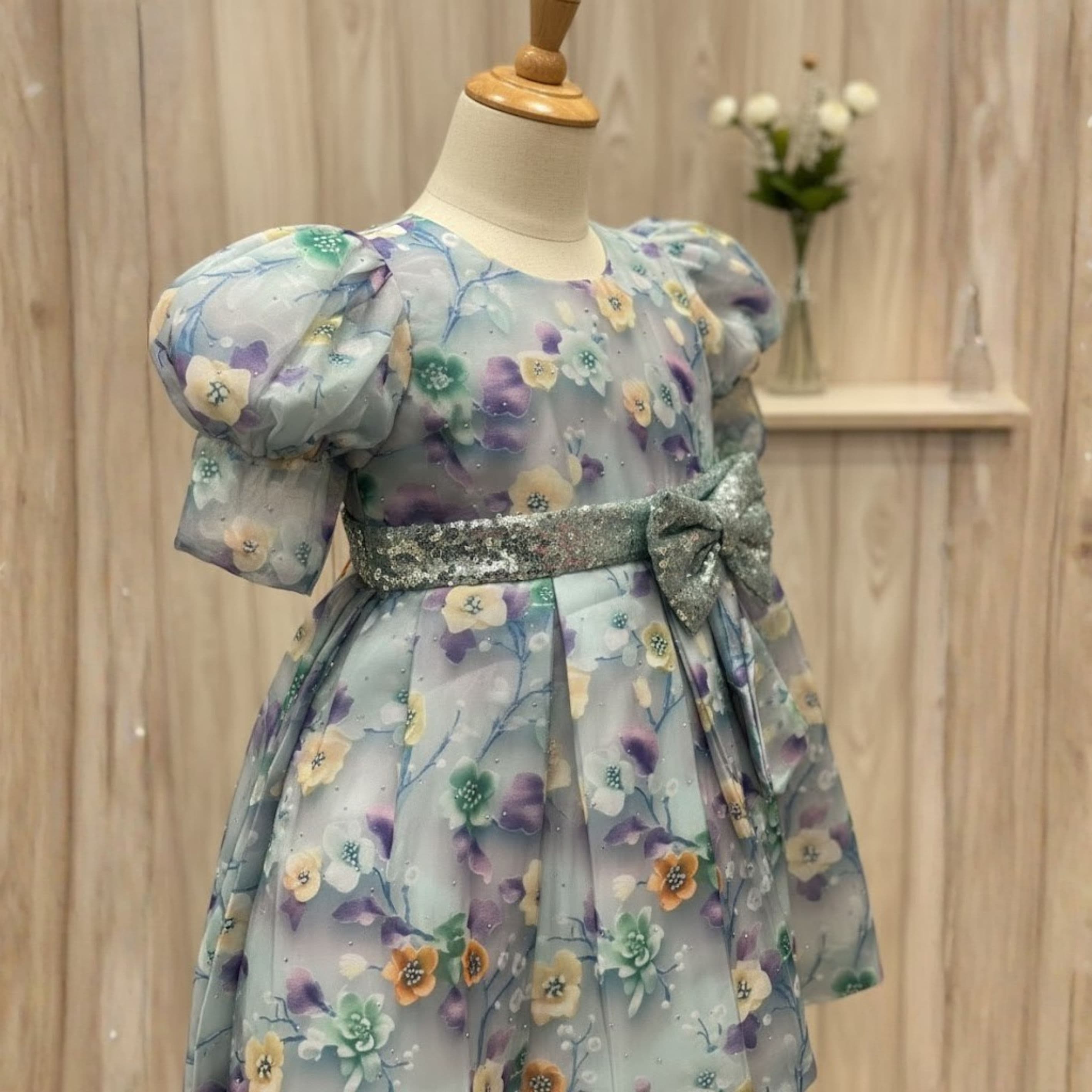 Floral Sparkle Party Dress thumbnail 2