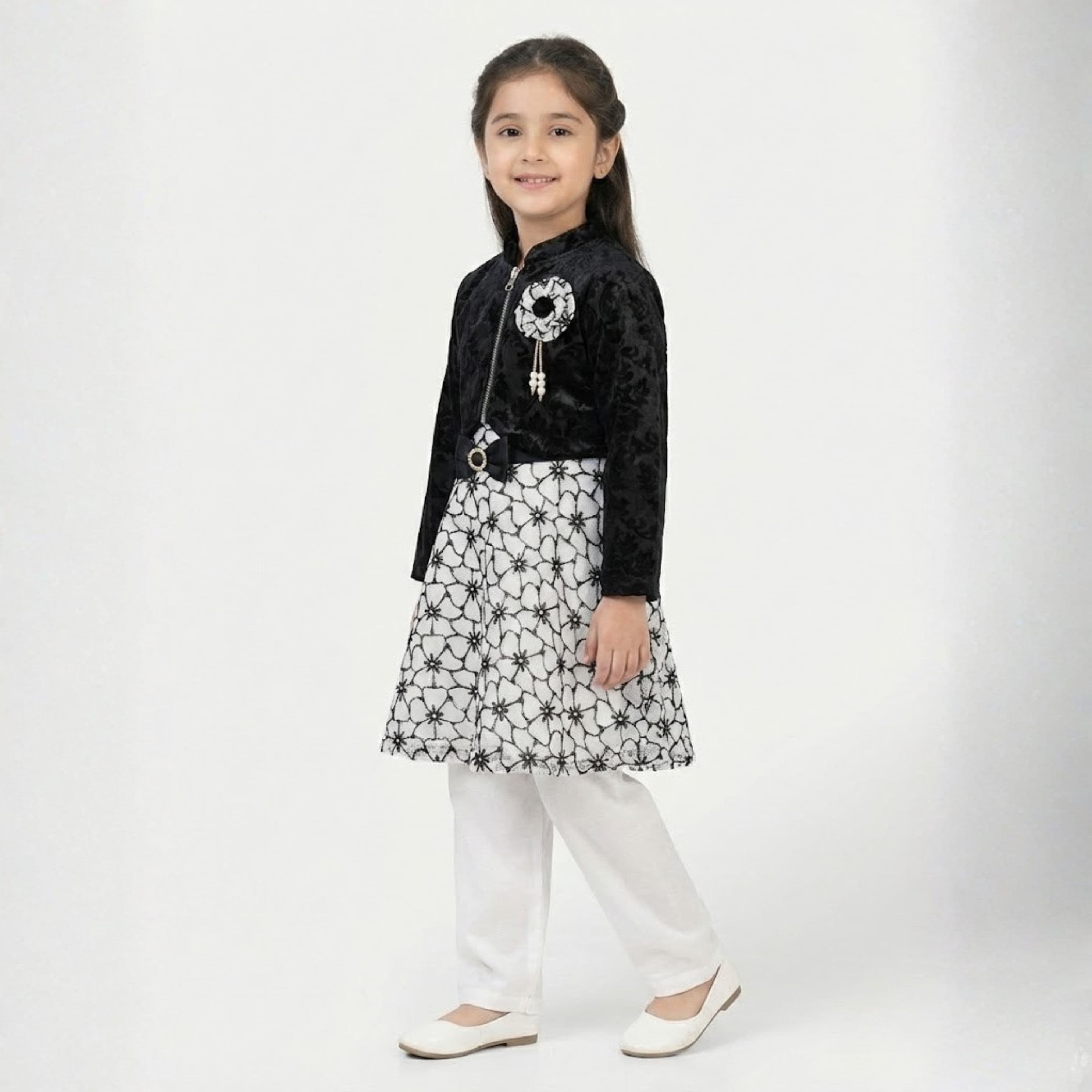 Black & White Velvet Frock